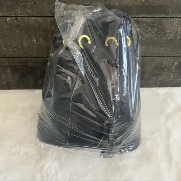 DOONEY & BOURKE Vintage SOLID NAVY SmallBucket All Weather Leather Drawstring
